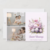 カスタム |イースター恵み |イースターエッグ&フラワー シーズンカード (正面)