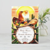 カスタム・ウィムジカル・パステル・カウボーイ・ベイビーシャワー 招待状 (スタンド正面)