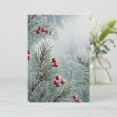 カスタム ウィンター ワンダーランド | 松とバラ  招待状 (スタンド正面)