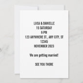 カスタム ウィンター ワンダーランド | 松とバラ  招待状 (裏面)