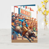 カスタム ウェスタン ロデオ コウボーイ 牛乗り カード (黄色い花)
