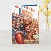 カスタム ウェスタン ロデオ 馬 コウガール バレル レース カード (黄色い花)