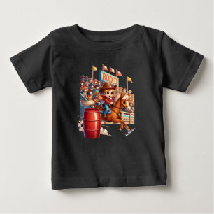 カスタム ウェスタン ロデオ 馬 コウガール バレル レース ベビーTシャツ