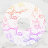 カスタム ウェディング ネーム 日付 カラフル ミスティー スモーク ワイングラスタグ (裏面)