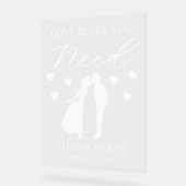 カスタム ウェディング Love is All You Need アクリルサイン (傾斜)