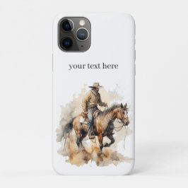 カスタム ウエスタン カウボーイ 馬に乗ったアート iPhone 11 PROケース