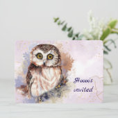 カスタム エイジ ネイチャー, フクロウ, 鳥, 誕生日パーティー 招待状 (スタンド正面)