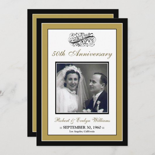 : カスタム: エレガントな記念パーティーのカスタムな招待 招待状 (正面/裏面)