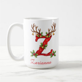 カスタム エレガントイニシャル Z メリークリスマス コーヒーマグカップ