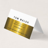 カスタム エレガント ゴールドとホワイト デザイン 名刺 (裏面)