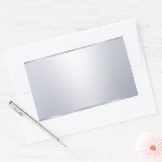 カスタム エレガント ルック 偽のシルバー ブランク テンプレート 長方形シール (封筒)