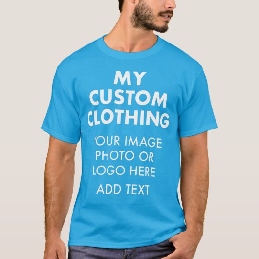 カスタム オリジナル メンズ ティール Tシャツ (正面)