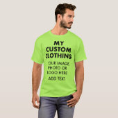 カスタム オリジナル メンズ ライムグリーン Tシャツ (正面フル)