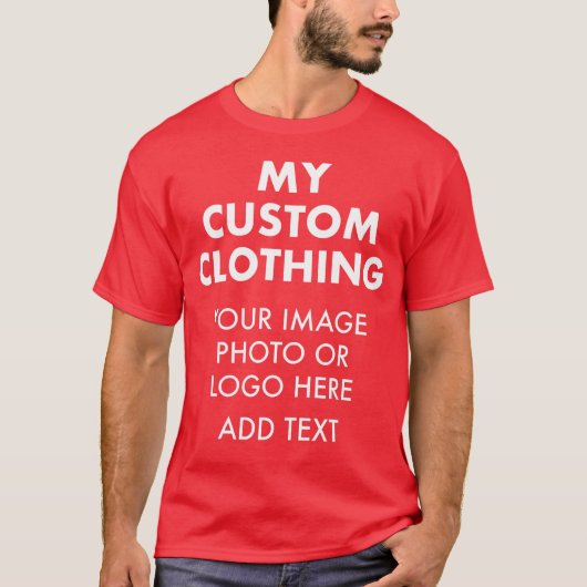 カスタム オリジナル メンズ 真っ赤なTシャツ Tシャツ (正面)