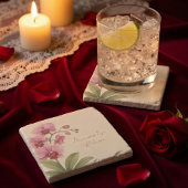 カスタム オーキッド フラワーストーン コースター