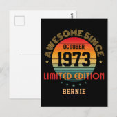 カスタム オーサム バースデー 年 月 名前 ヴィンテージ ポストカード (正面/裏面)