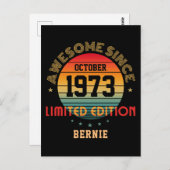 カスタム オーサム 誕生日 年 月 名前 ヴィンテージ ポストカード (正面/裏面)