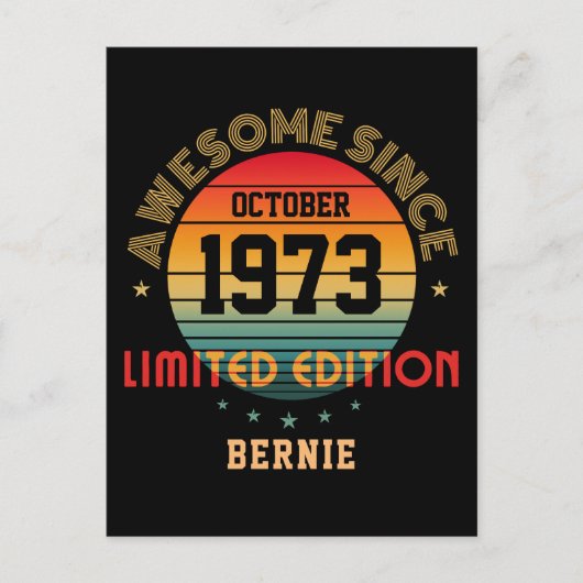 カスタム オーサム 誕生日 年 月 名前 ヴィンテージ ポストカード (正面)