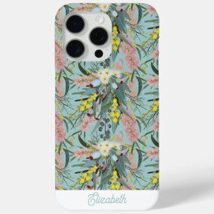 カスタム オーストラリアの原生の低木の花 ロイヤルブルー iPhone 15 PRO MAXケース