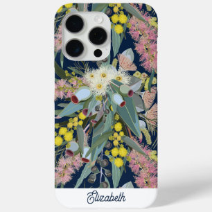カスタム オーストラリアの原生の低木の花 ロイヤルブルー iPhone 15 PRO MAXケース
