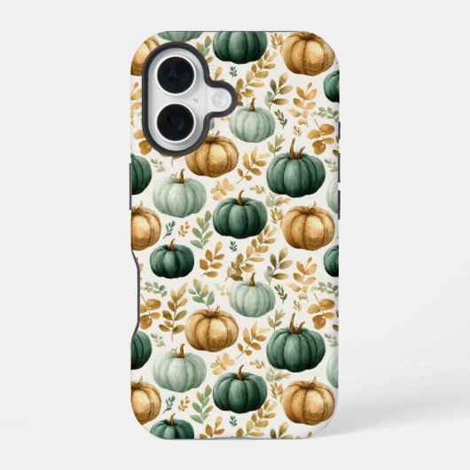 カスタム オータム パンプキン フォトフレーム iPhone 16ケース (裏面)