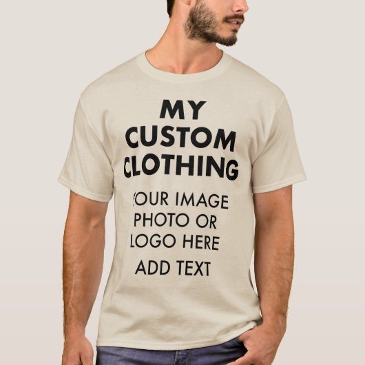 カスタム オーダーメイド メンズ サンドブラウン Tシャツ (正面)