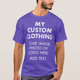 カスタム オーダーメイド メンズ パープル Tシャツ