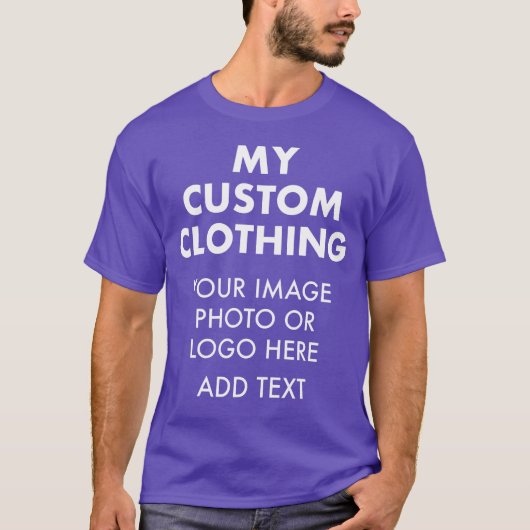 カスタム オーダーメイド メンズ パープル Tシャツ (正面)