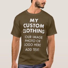 カスタム オーダーメイド メンズ ブラウン Tシャツ