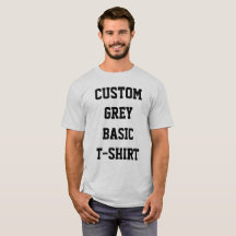 カスタム オーダーメイド メンズ ベーシック グレー Tシャツ
