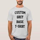 カスタム オーダーメイド メンズ ベーシック グレー Tシャツ (正面)