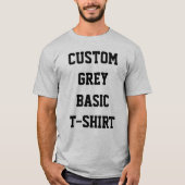 カスタム オーダーメイド メンズ ベーシック グレー Tシャツ (正面)