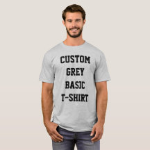 カスタム オーダーメイド メンズ ベーシック グレー Tシャツ
