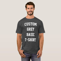 カスタム オーダーメイド メンズ ベーシック グレー Tシャツ