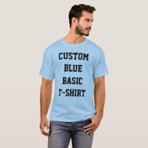 カスタム オーダーメイド メンズ ベーシック パステルブルー Tシャツ