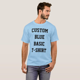 カスタム オーダーメイド メンズ ベーシック パステルブルー Tシャツ