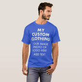 カスタム オーダーメイド メンズ ロイヤルブルー Tシャツ (正面フル)