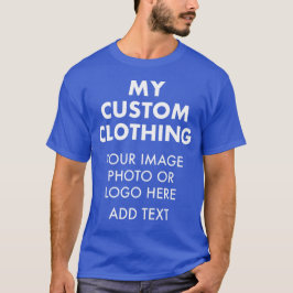 カスタム オーダーメイド メンズ ロイヤルブルー Tシャツ
