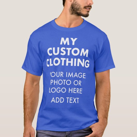 カスタム オーダーメイド メンズ ロイヤルブルー Tシャツ (正面)