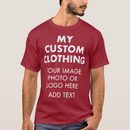 カスタム オーダーメイド メンズ ワインレッド Tシャツ