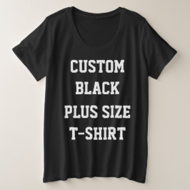 カスタム オーダーメイド 女性用 ブラック プラスサイズ Tシャツ