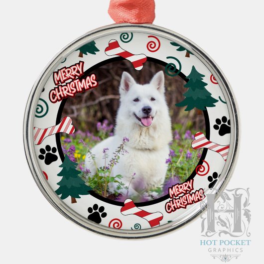 カスタム オーダーメイド 愛犬 クリスマス 写真 メタルオーナメント