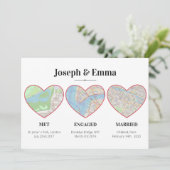 カスタム・カップルのマイルストーン・マップの場所のハート シーズンカード (スタンド正面)