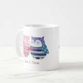 カスタム·カップル名Owlカップル名パーソナライズされた コーヒーマグカップ (正面左)