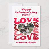 カスタム カップル フォト ハッピー バレンタインズ デー シーズンカード (正面)