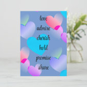 カスタム カラフル ハーツ バレンタインデー シーズンカード (スタンド正面)