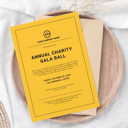 カスタム カンパニー ビジネス コーポレート パーティー イエロー 招待状