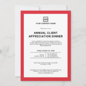 カスタム カンパニー ビジネス 法人 イベント パーティー 赤 招待状 (正面)