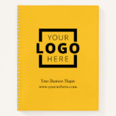 カスタム カンパニー ロゴ ビジネス プロモーション イエロー ノートブック (正面)