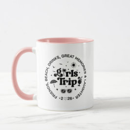 カスタム ガールズトリップ ビーチ ドリンクス サン ヤシの木 マグカップ